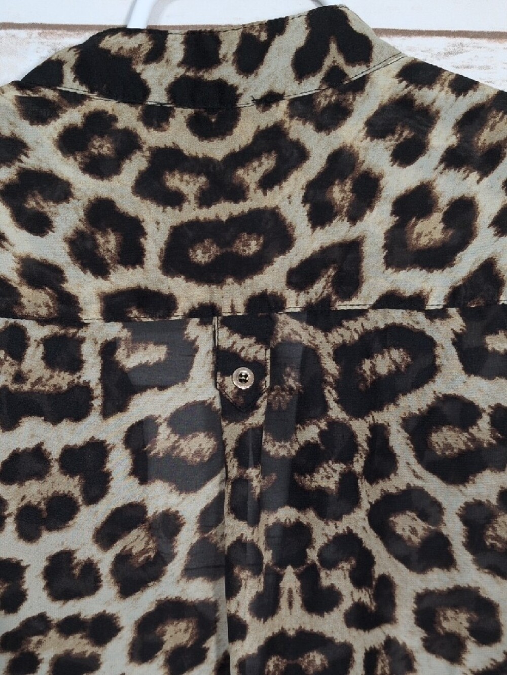 Wishful Park Leopard Print Button-Front Blouse - Black & Tan - Picture 6 of 6